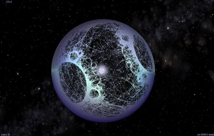 A rendering of a potential Dyson sphere, named after Freeman A. Dyson. As proposed by the physicist and astromomer decades ago, they would collect solar energy on a solar system wide scale for highly advanced civilizations.