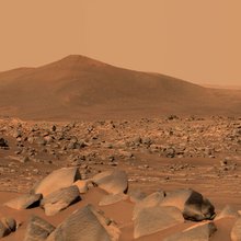 NASA’s Perseverance Mars rover used its dual-camera Mastcam-Z imager to capture this image of “Santa Cruz,” a hill within Jezero Crater, on April 29, 2021, the 68th Martian day, or sol, of the mission.
