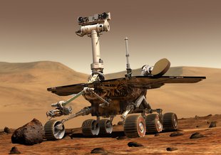 Controlling the rover from Earth, scientists drive the rover along Mars' surface inspecting geological features. Credit: NASA/JPL