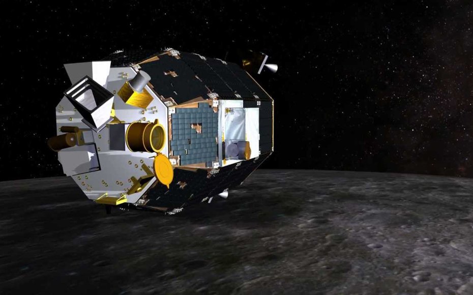 Artist impression of the LADEE spacecraft above the lunar surface.