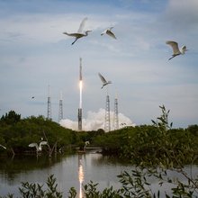 The United Launch Alliance Atlas V rocket with NASA's Mars Atmosphere and Volatile EvolutioN (MAVEN) spacecraft launches from the Cape Canaveral.