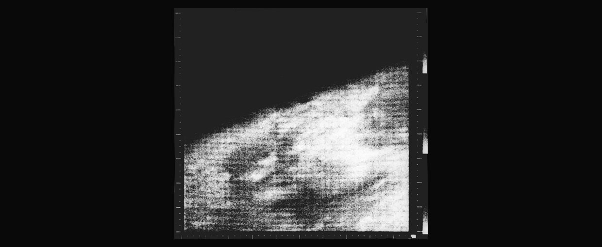 The first close-up image of Mars, from the Mariner 4 spacecraft. Credit: NASA
