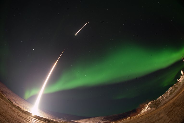 AZURE is the first of eight sounding rocket missions that will study the flow of particles in the ionosphere. Here, a NASA-funded sounding rocket launched straight into an aurora over Venetie, Alaska, in 2014.