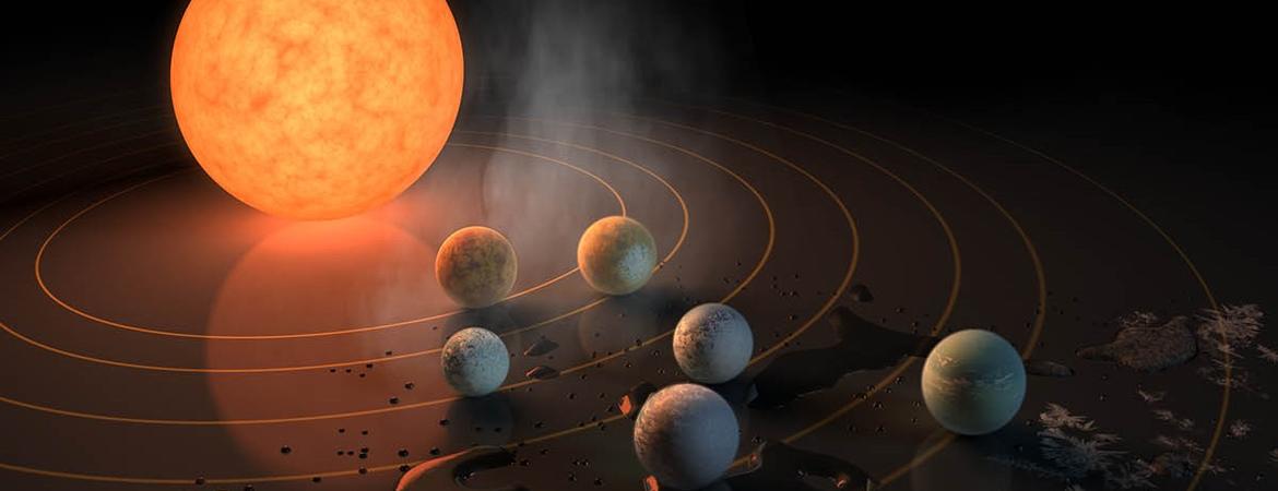 Three planets orbiting TRAPPIST-1 fall within that star’s habitable zone. Credit: R. Hurt/ NASA/JPL-Caltech/ Image credit: None