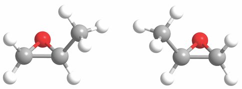 Figure 1: The S- (left) and R- (right) forms of propylene oxide.