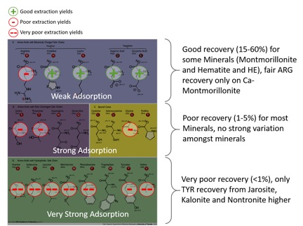 Figure 2. Amino Acid-Mineral Extraction Yields.