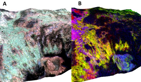 3D views of CRISM image FRT0000A425 from the Mawrth Vallis region