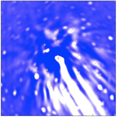 Laplacian Filtered Image of Erupting Comet Holmes.