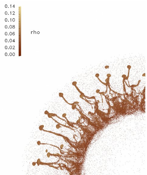 Formation of Structures ~20 Hours After a Supernova Explosion