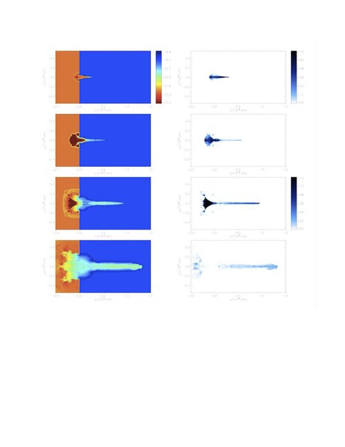 Time Sequence (Top to Bottom) of How Supernova Material Can Be Injected Into a Molecular Cloud