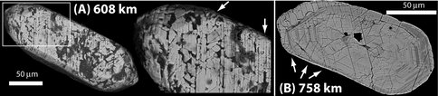 Figure 1. Detrital Shocked Zircons From the Vaal River, South Africa.