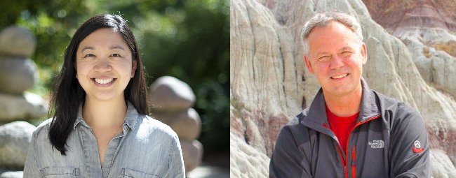 Kimberly Lau (left), assistant professor of geosciences at Penn State, and Timothy Lyons (right), Distinguished Professor of Biogeochemistry in Earth and Planetary Sciences at the University of California Riverside (UCR).
