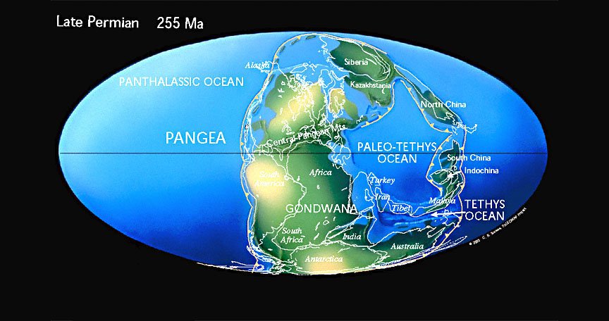 What the world looked like 250 million years ago.