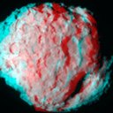 Red/green stereo anaglyph of Comet Wild 2.