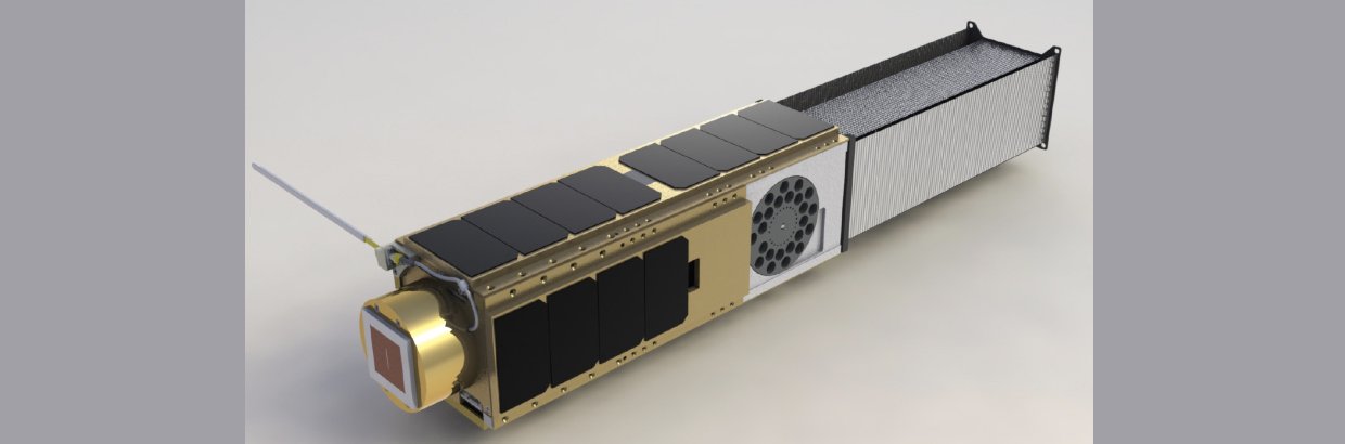 A computer-generated image of the deployed O/OREOS nanosatellite. Image credit: NASA/Eric Stackpole