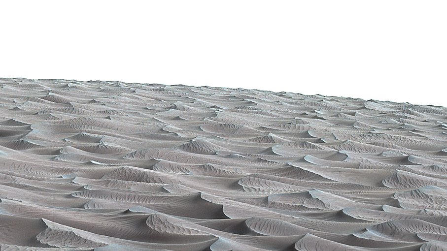 The rippled surface of the first Martian sand dune ever studied up close fills this view of "High Dune" from the Mast Camera (Mastcam) on NASA's Curiosity rover.