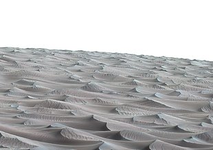 The rippled surface of the first Martian sand dune ever studied up close fills this view of "High Dune" from the Mast Camera (Mastcam) on NASA's Curiosity rover.