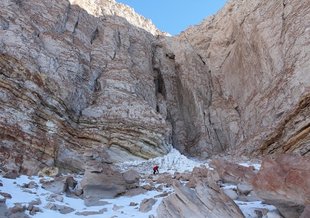 Collecting samples from permafrost at high elevations in the Dry Valleys of Antarctica.