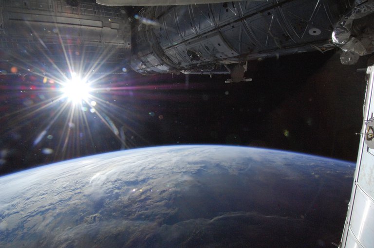 Sunlight fuels most of today’s life and likely aided in the development of larger, complex molecules necessary for primitive life. Pictured is the Earth as seen from the International Space Station.