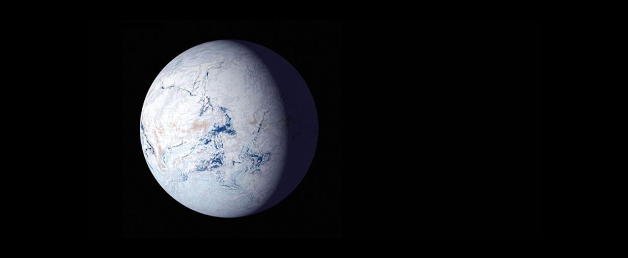 An artist’s impression of a ‘snowball Earth’.