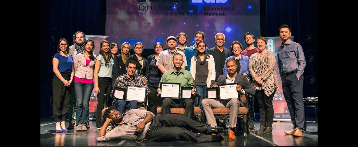 Participants from a FameLab USA competition in 2015.