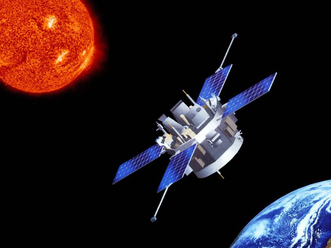 Illustration of NASA's Advanced Composition Explorer (ACE)  spacecraft.