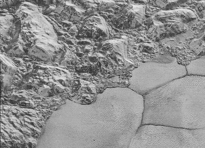 One of the surprises of the New Horizons mission was finding water ice mountains on Pluto, that quite possibly are floating on a subsurface ocean of liquid water.