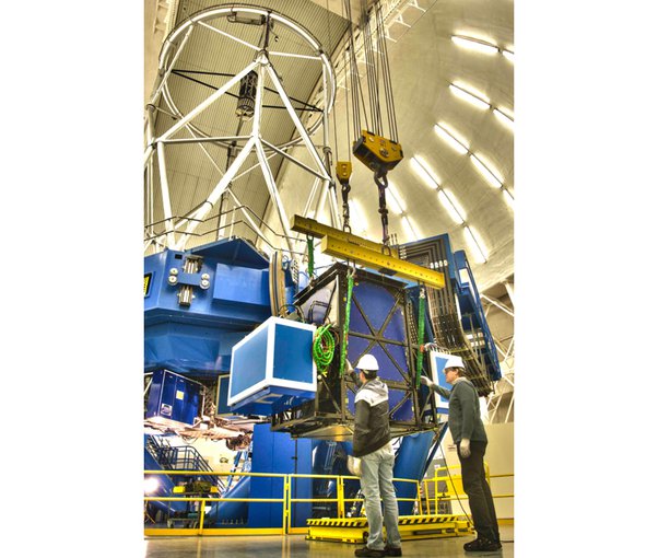 The Gemini Planet Imager when it was being connected to the Gemini South Telescope in Chile.