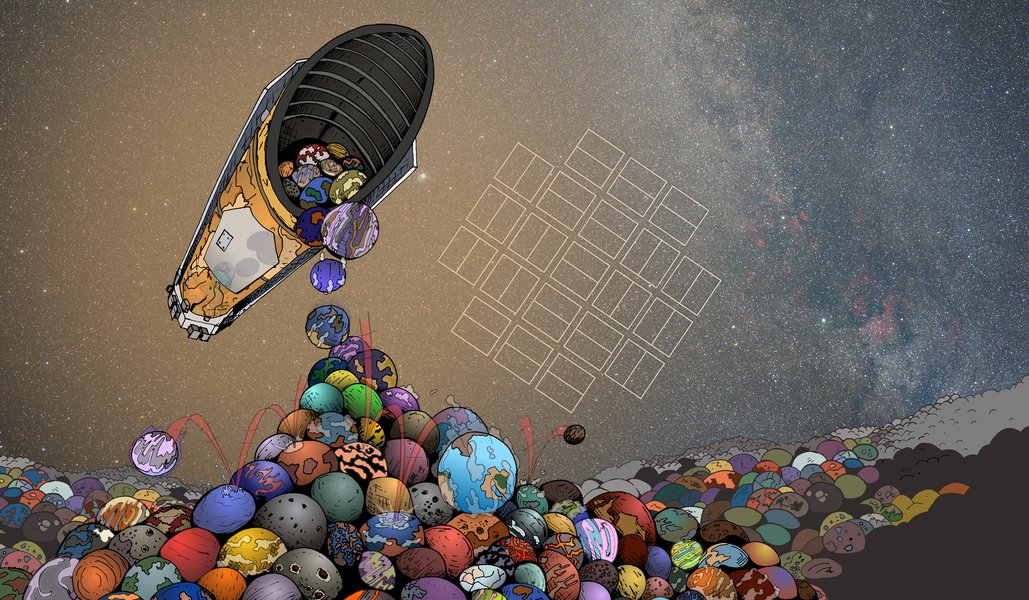 Artist illustration of NASA's Kepler Mission. Kepler was a space observatory designed to survey a specific portion of our region of the Milky Way galaxy. An important part of Kepler’s work was the identification of Earth-size planets around distant stars.