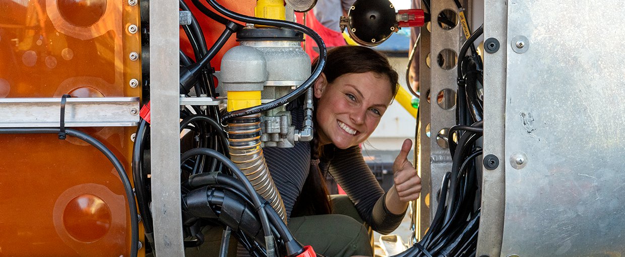 Molly Curran, WHOI engineer and one of the team members responsible for keeping NUI operational.