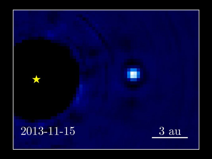 Video of Beta Pictoris and its exoplanet made using nine images taken with the Gemini Planet Imager over more than two years years.  The planet is expected to come out from behind its star later this year, and the GPI team hopes to capture that event.