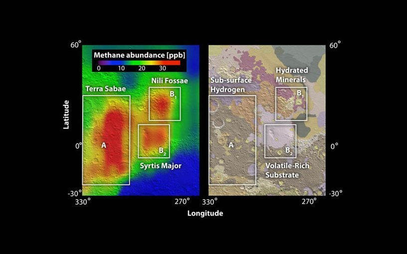 The 2003 finding by Michael Mumma and Geronimo Villanueva of NASA Goddard Space Flight Center showing signs of major plumes of methane on Mars.