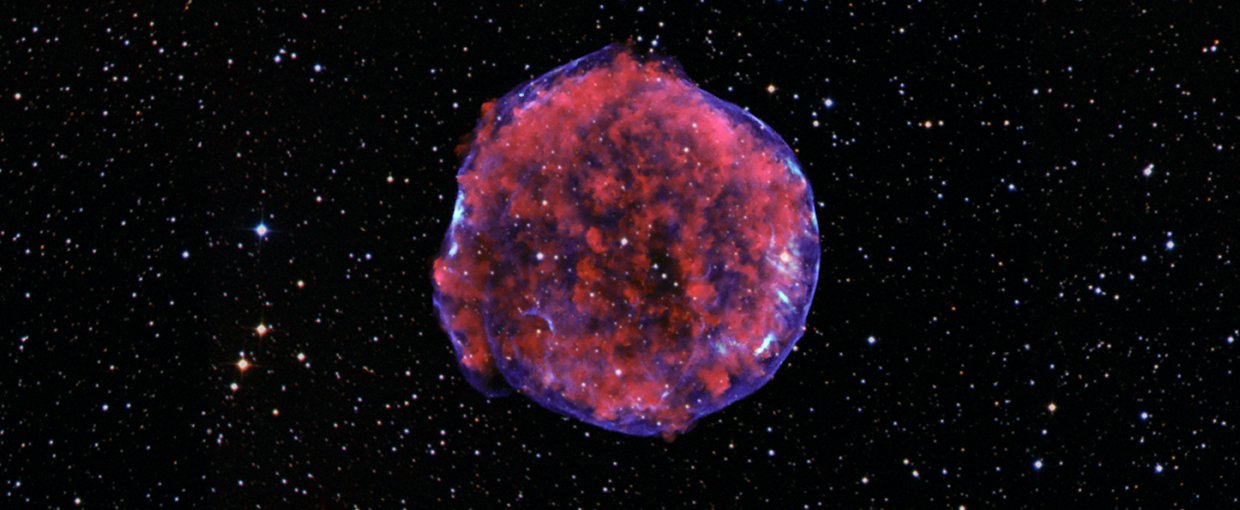 A long Chandra observation of Tycho has revealed a pattern of X-ray "stripes" never seen before in a supernova remnant. The stripes are seen in the high-energy X-rays (blue) that also show the blast wave, a shell of extremely energetic electrons.