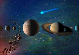 Artist's concept of our solar system.