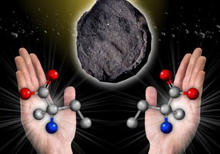 Artist’s concept of NASA’s OSIRIS-REx spacecraft preparing to take a sample from asteroid Bennu.