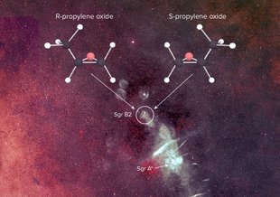 Propylene oxide was detected, primarily with the NSF's Green Bank Telescope, near the center of our Galaxy in Sagittarius (Sgr) B2, a massive star-forming region. Credit: B. Saxton, NRAO/AUI/NSF from data provided by N.E. Kassim, Naval Research Laboratory
