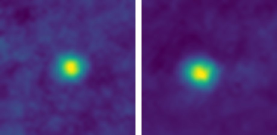 December 2017 false-color images of KBOs 2012 HZ84 (left) and 2012 HE85 are, for now, the farthest from Earth ever captured by a spacecraft. They're also the closest-ever images of Kuiper Belt objects.
