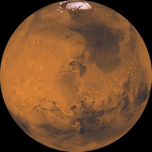 A global view of Mars.