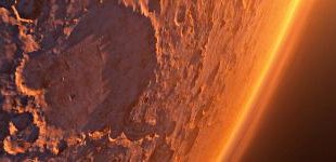 Artist's concept of the Mars Reconnaissance Orbiter in orbit around the Red Planet.