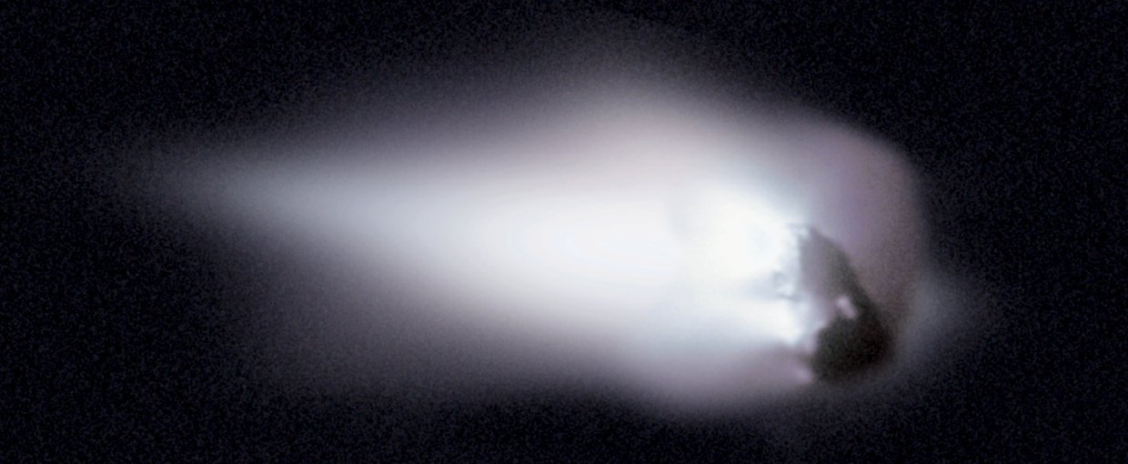 In 1986, the European spacecraft Giotto became one of the first spacecraft ever to encounter and photograph the nucleus of a comet, passing and imaging Halley's nucleus as it receded from the Sun.