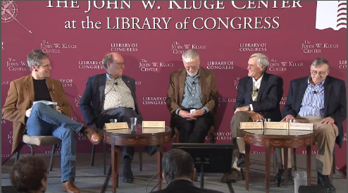 Nathaniel Comfort, Walter Gilbert, W. Ford Doolittle, Ray Gesteland, and George E. Fox discuss the origins of the RNA World hypothesis at the Kluge Center. The webcast was recorded March 17, 2016. Source: <a href="http://www.loc.gov/today/cyberlc/feature_wdesc.php?rec=7353">Library of Congress</a>