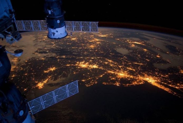 The U.S. eastern seaboard as imaged by cameras on the International Space Station.