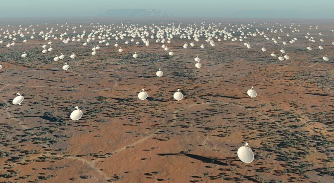 This is exciting â the next phase Square kilometer Array (SKA2) will be able to detect Earth-level radio leakage from nearby stars.