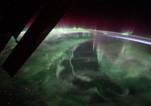 Aurora borealis image that a member of the Expedition 53 crew took on Sept. 15, 2017, from the International Space Station. These lights were seen over Canada while the station was near the highest point of its orbital path.