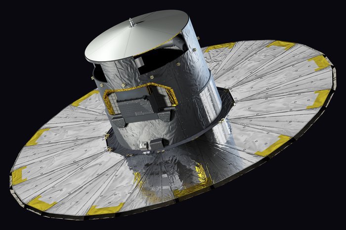 An artist’s impression of the Gaia spacecraft — which is on a mission to chart a three-dimensional map of our Milky Way. In the process it will expand our understanding of the composition, formation and evolution of the galaxy.