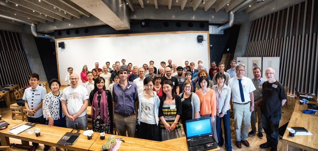 Some of the researchers, collaborators and staff at ELSI during a workshop last year.