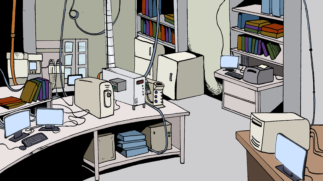 The Laboratory for Agnostic Biosignatures (LAB) at NASA's Goddard Space Flight Center from the 8th issue of the Astrobiology Graphic History series.
