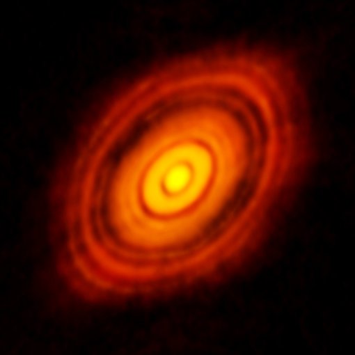 A protoplanetary disc, imaged around the young star HL Tauri by the Atacama Large Millimeter/submillimeter Array (ALMA).