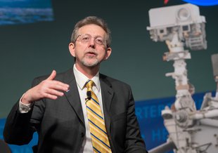 Jim Green, NASA’s Chief Science Officer—shown here speaking at a public event on Aug. 6, 2013, at NASA Headquarters observing the first anniversary of the Curiosity rover's landing on Mars—will retire in 2022. He has worked at NASA since 1980.