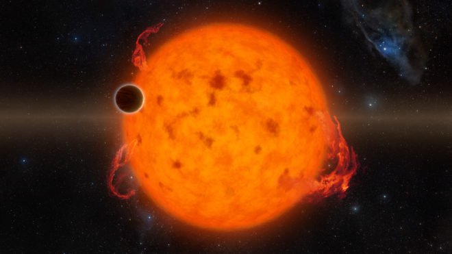 K2-33b, shown in this illustration, is one of the youngest exoplanets detected to date. It makes a complete orbit around its star in about five days, and as a result, its characteristics are very much determined by its host. (NASA/JPL-Caltech)